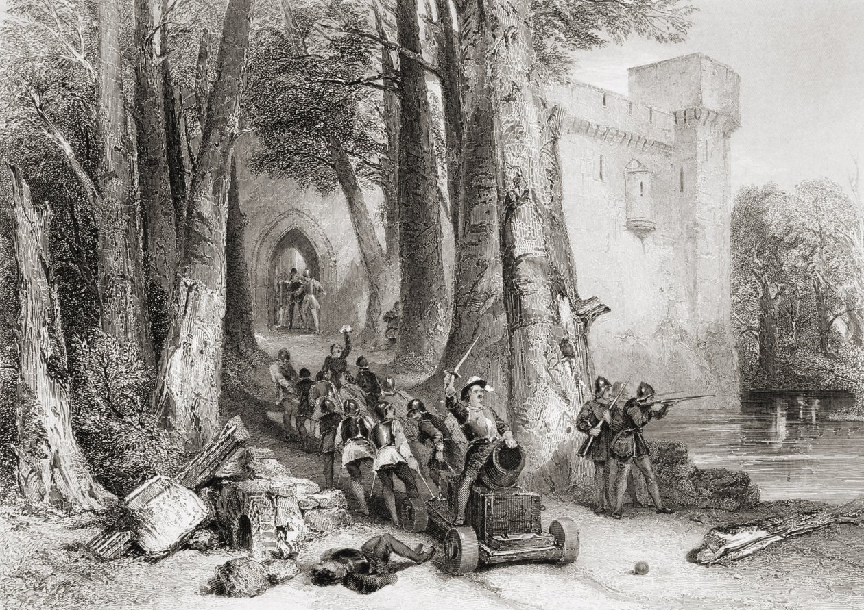 حصار Lathom House ، 1644 ، منقوش بواسطة W. Topham بواسطة جورج كاتيرمول