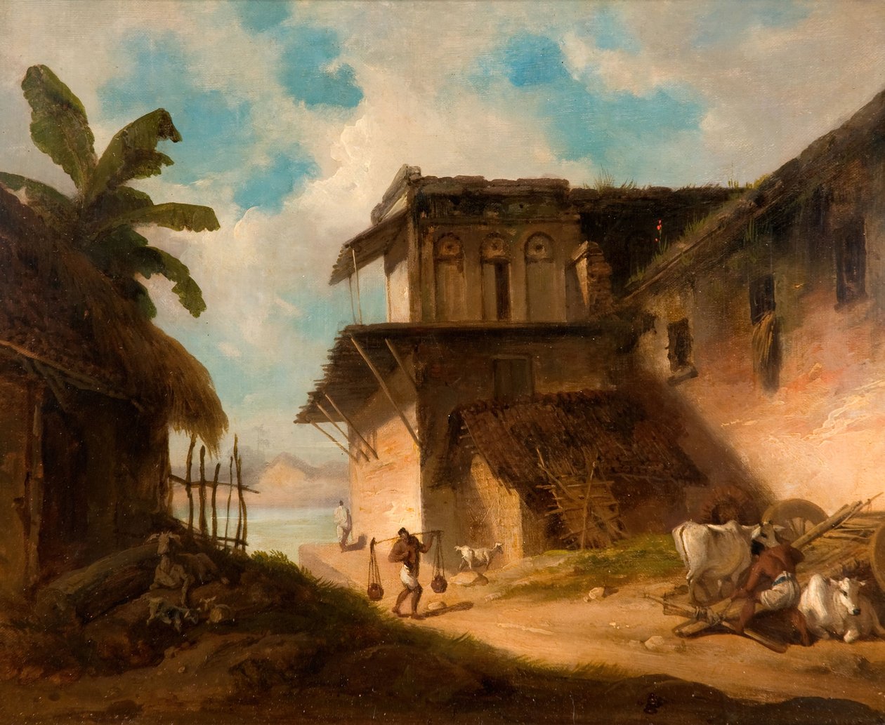 مشهد قرية البنغال ، 1821. بواسطة جورج شنري