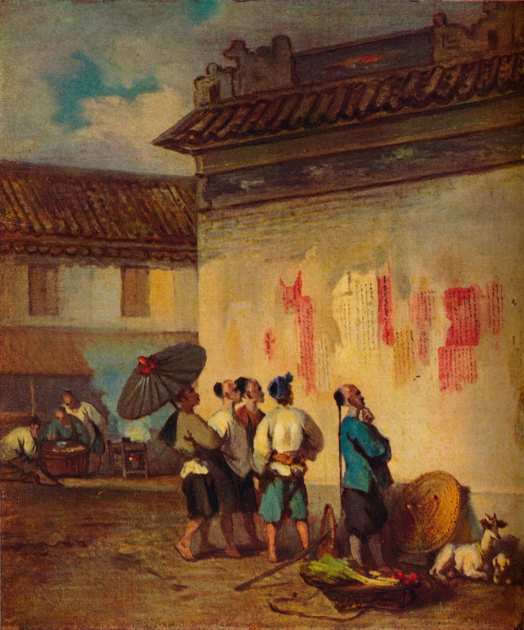 Coolies قراءة إعلان ، ماكاو ، c1840 بواسطة جورج شنري