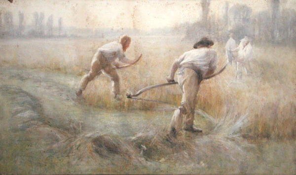 Scything (ألوان مائية على ورق) بواسطة جورج كلاوسن