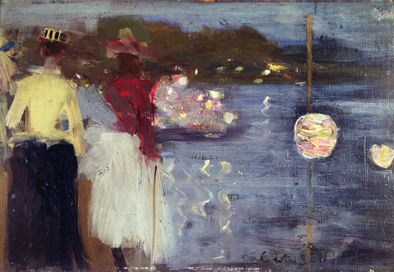 Souvenir of Marlow Regatta (oil on panel) بواسطة جورج كلاوسن