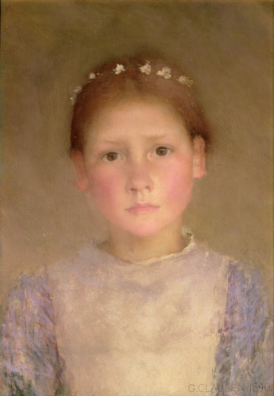 The Daisy Wreath - دراسة في الإضاءة المنخفضة ، 1890 بواسطة جورج كلاوسن