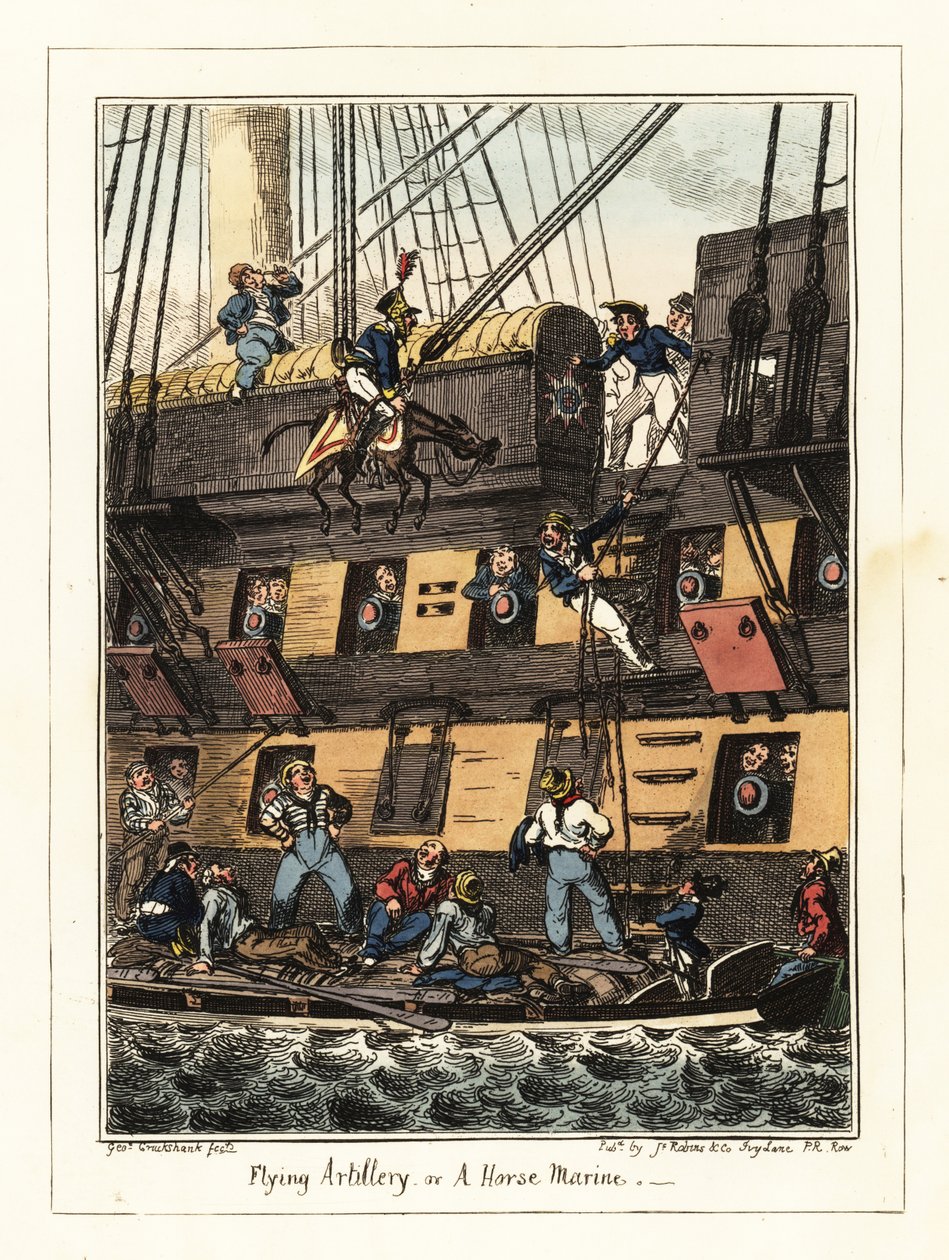 جندي من الميليشيات يعاقب في سانتياغو ، الرأس الأخضر ، 1828 (طباعة حجرية) بواسطة جورج كروكشانك
