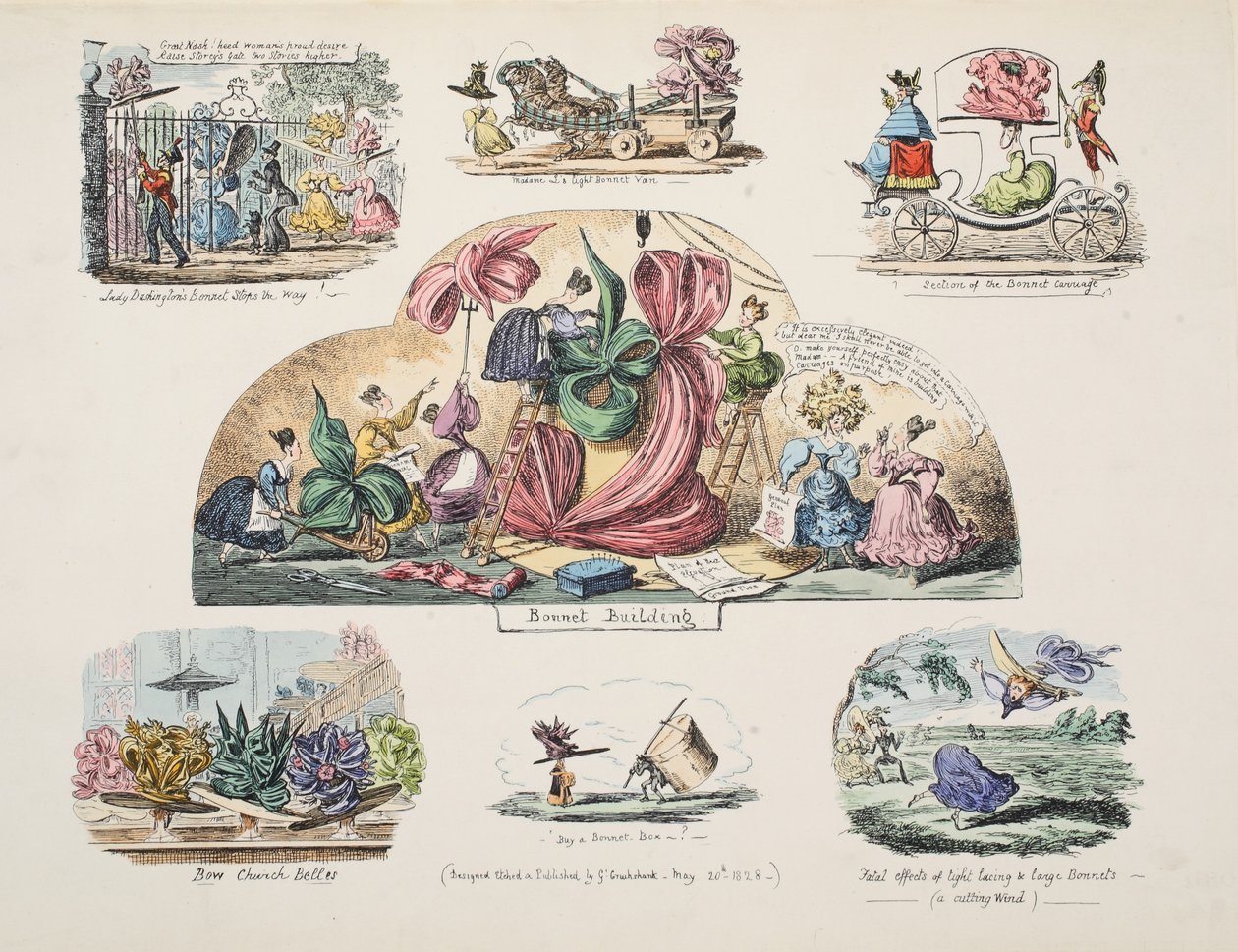 مبنى بونيه ، حانة. 1828 (نقش يدوي) بواسطة جورج كروكشانك