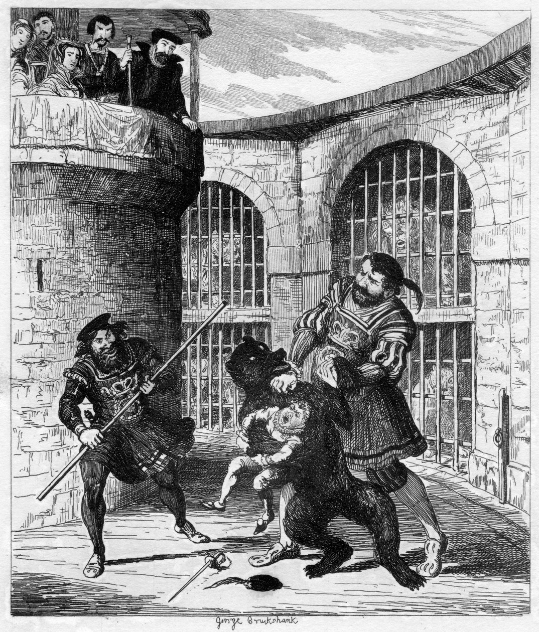 يأجوج يخرج Xit من الدب في برج الأسود ، 1840 بواسطة جورج كروكشانك