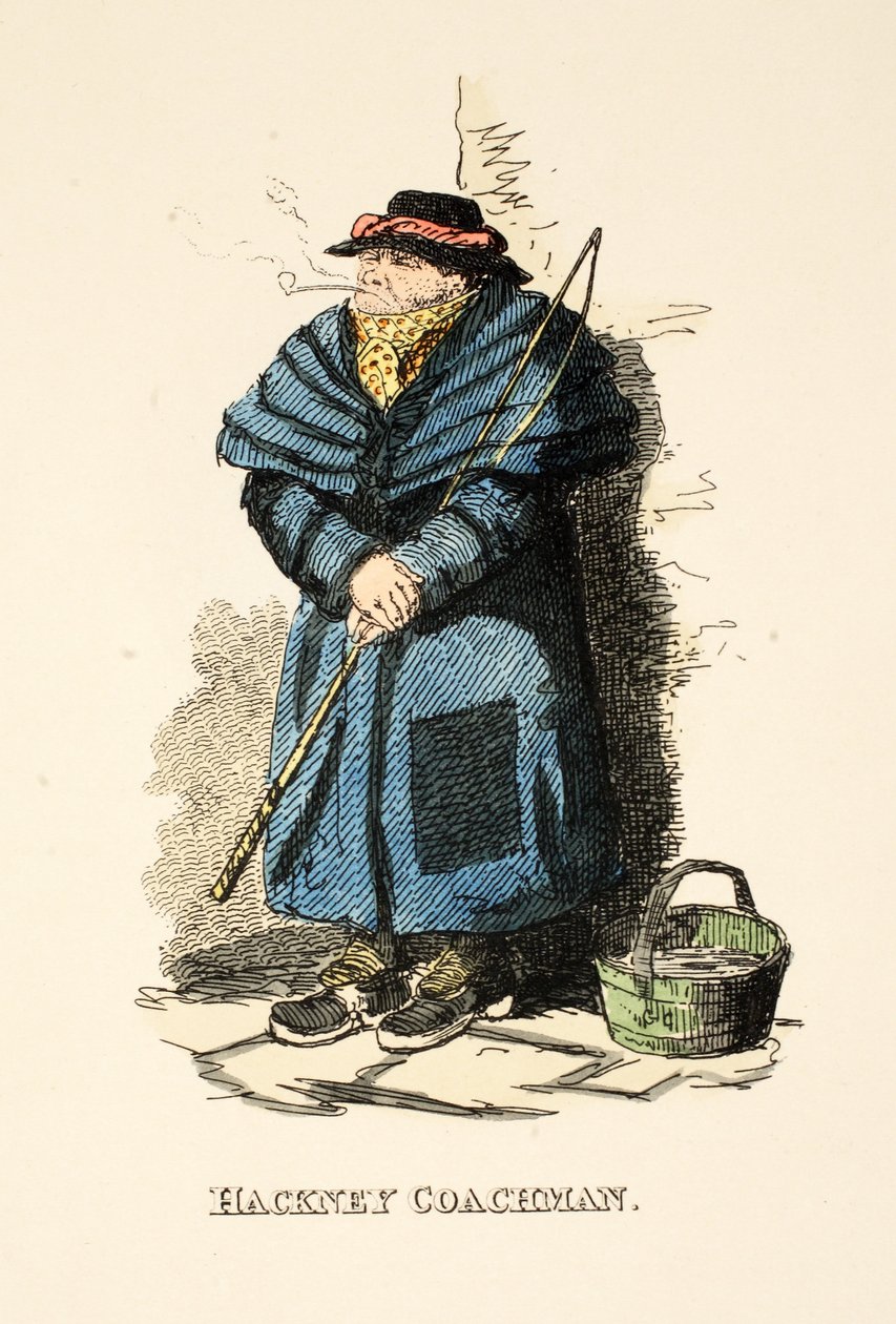 هاكني كوتشمان ، من "مجلة جيب جنتلمان" ، الحانة. 1827 (نقش يدوي) بواسطة جورج كروكشانك
