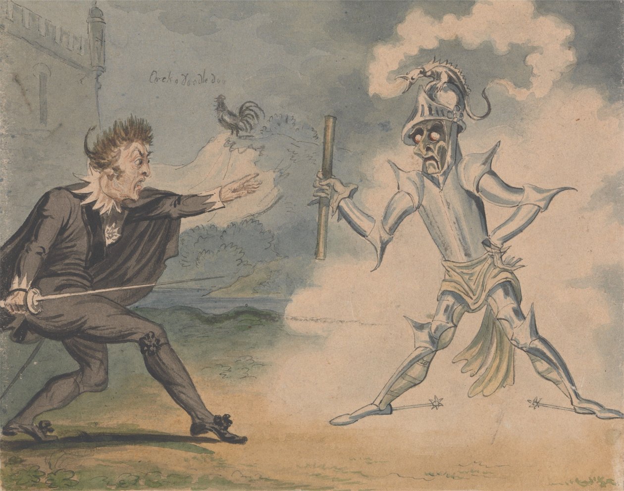هاملت والشبح ، ج. 1825 بواسطة جورج كروكشانك