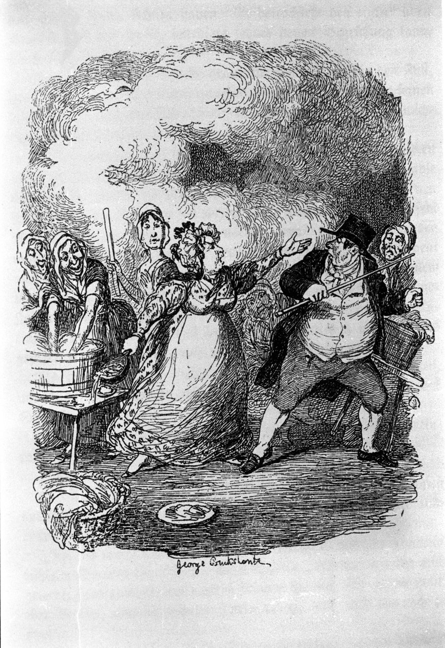 رسم توضيحي لـ "" أوليفر تويست "(أوليفر) لتشارلز ديكنز (1812-1870) ، بقلم جورج كروكشانك (1792-1878). بواسطة جورج كروكشانك
