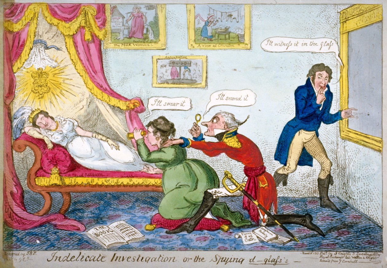 'Indelicate Investigation or the Spying D-glass's' ، ١٨١٣ بواسطة جورج كروكشانك