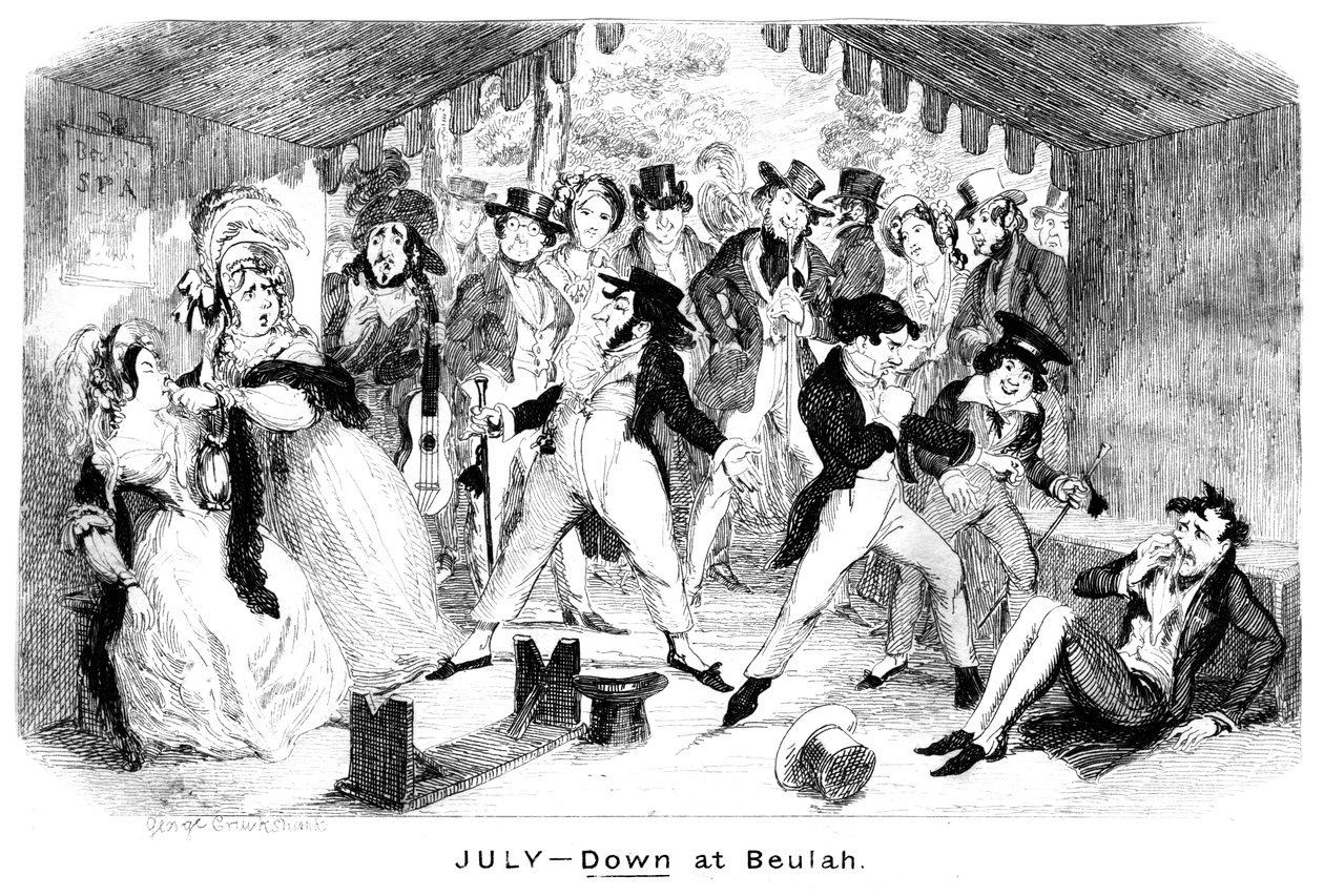 يوليو - إلى الأسفل في Beulah ، c1840s. بواسطة جورج كروكشانك