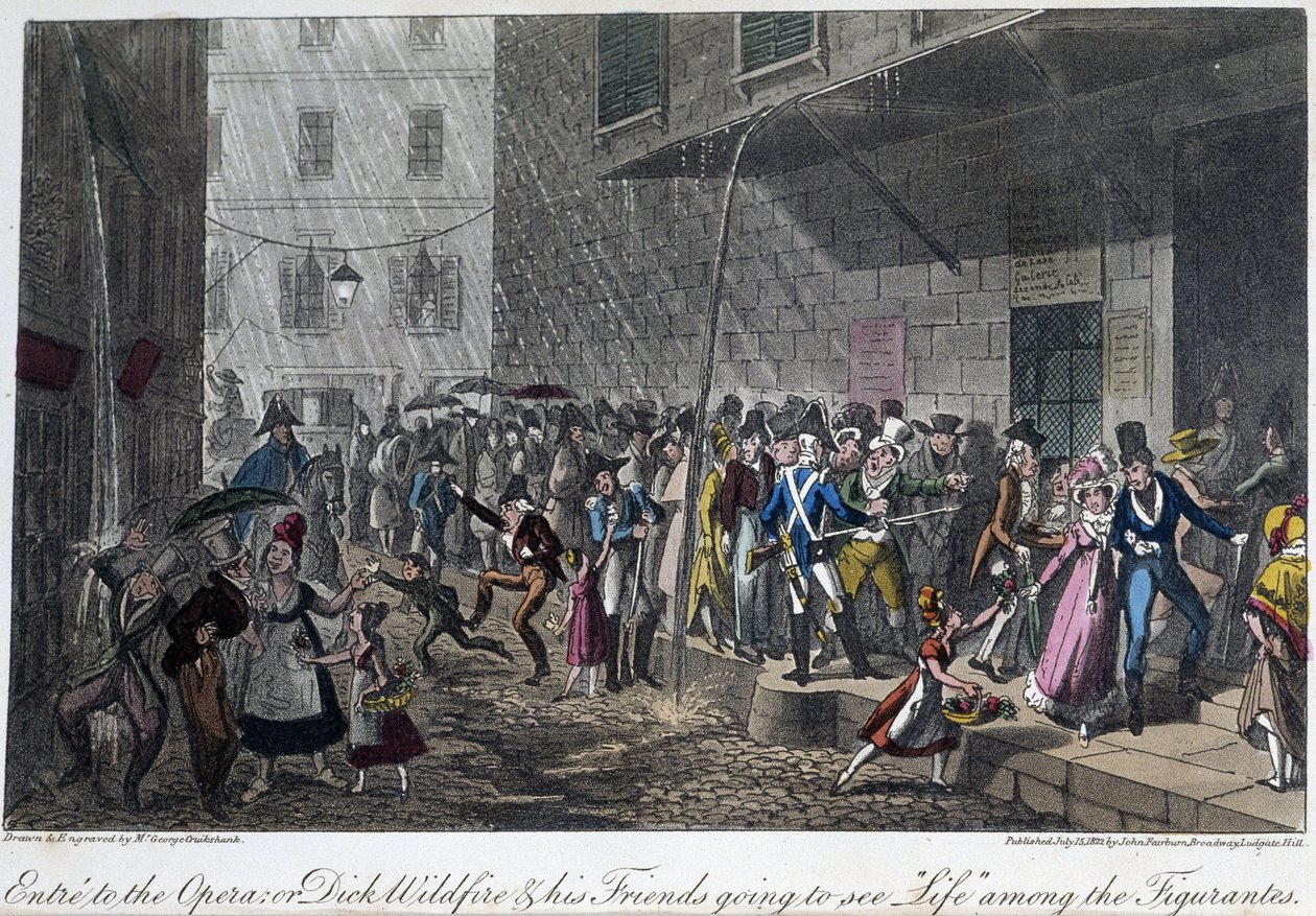 L'entrée de l'Opera à Paris - في "" Life in Paris "بقلم David Carey ، Ill. بقلم جورج كروكشانك ، أد. فيبورن ، لندن بواسطة جورج كروكشانك