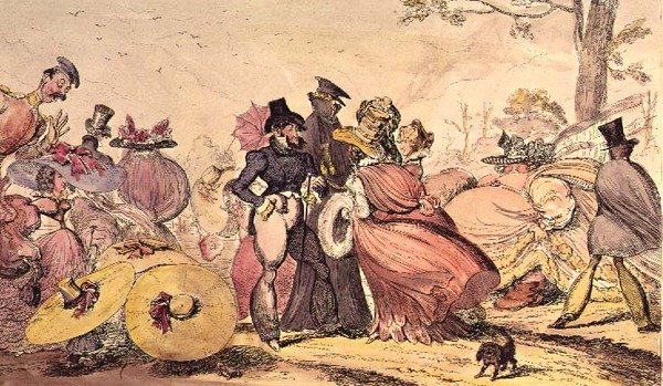مسوخ 1825 و 1826. (كارتون ساخر من القرن التاسع عشر. الموضات الإنجليزية) بواسطة جورج كروكشانك