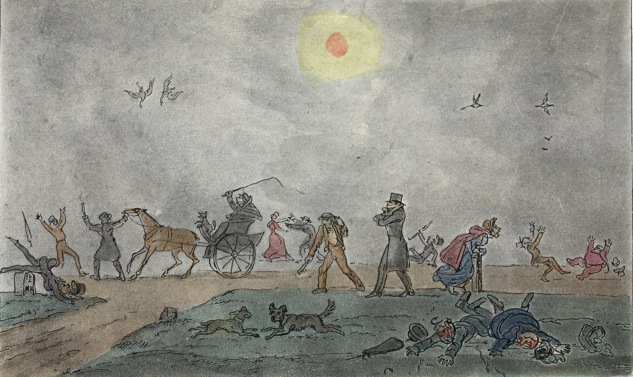نوفمبر - (الطراز القديم) - تحوم من خلال الضباب والهواء القذر ، الحانة. 1835 (نقش يدوي) بواسطة جورج كروكشانك