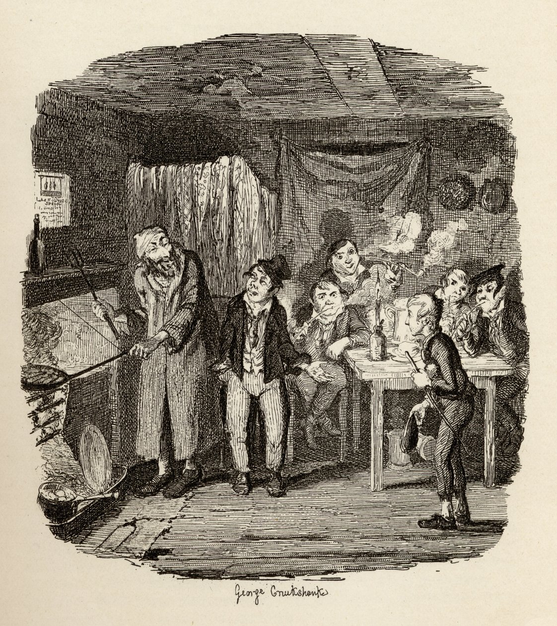 قدم أوليفر إلى الرجل المحترم القديم ، من "مغامرات أوليفر تويست" بقلم تشارلز ديكنز (1812-70) 1838 ، نشره تشابمان أوند هول ، 1901 بواسطة جورج كروكشانك