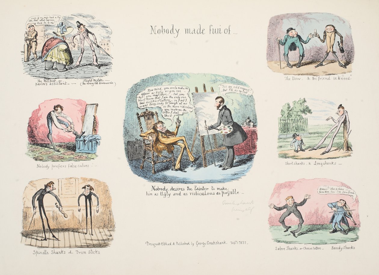 قصاصات و اسكتشات. لا أحد يسخر من الحانة. 1831 (نقش يدوي) بواسطة جورج كروكشانك