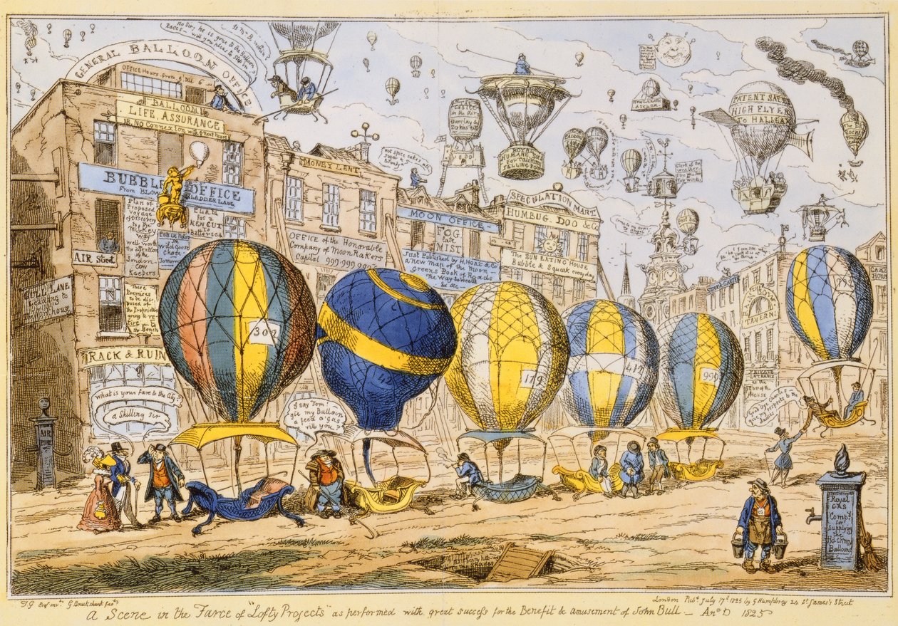 بالونات تاكسي ، حانة. بقلم ج. همفري ، 1825 بواسطة جورج كروكشانك
