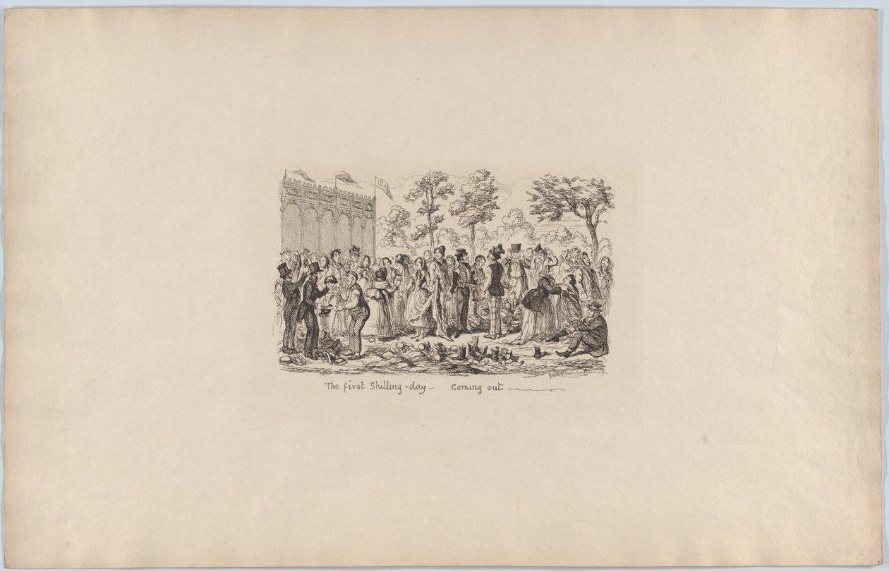 يوم خروج الشلن الأول ، 1851. ، 1851. بواسطة جورج كروكشانك