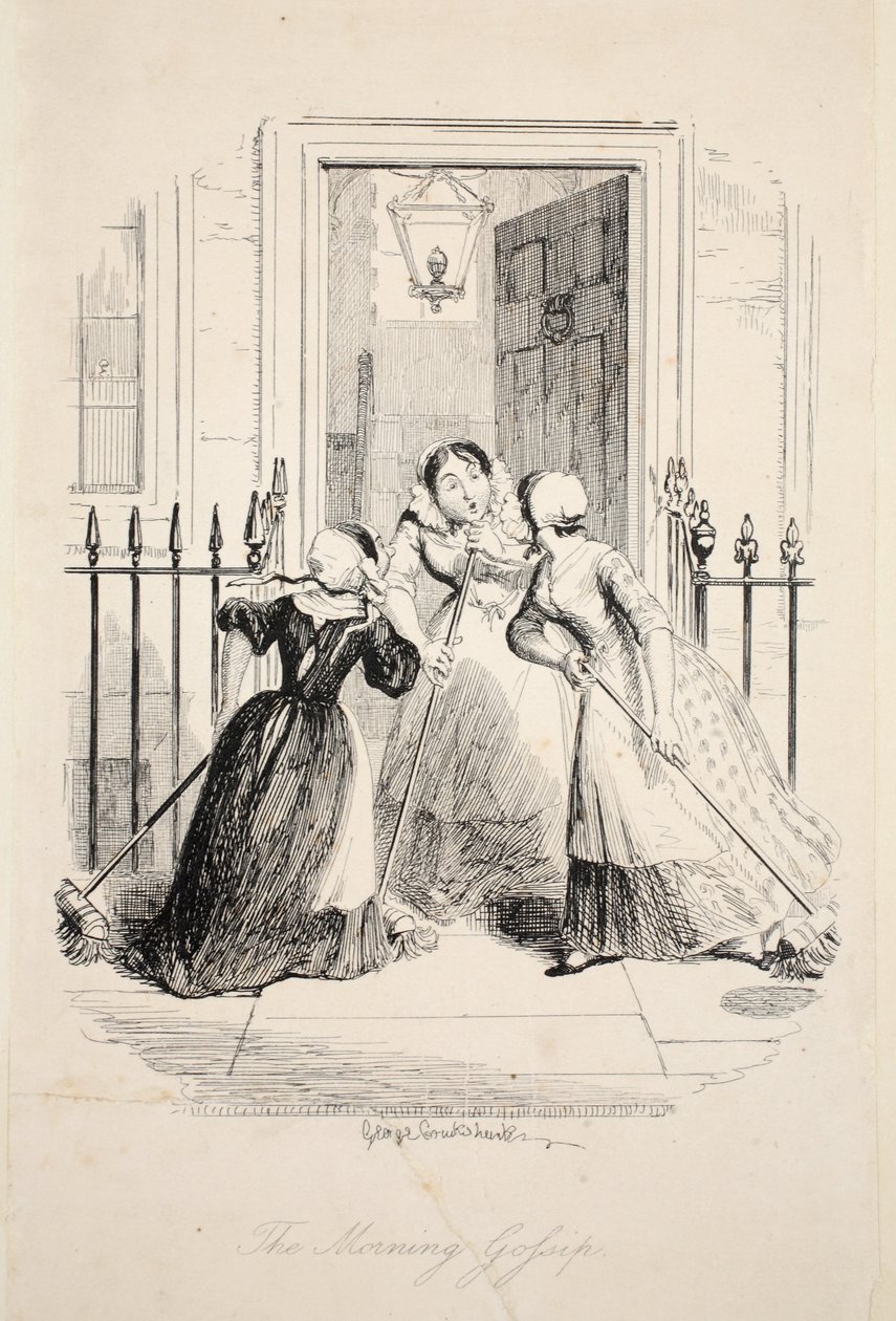 الثرثرة الصباحية ، من أعظم طاعون الحياة ، حانة. 1847 بواسطة جورج كروكشانك
