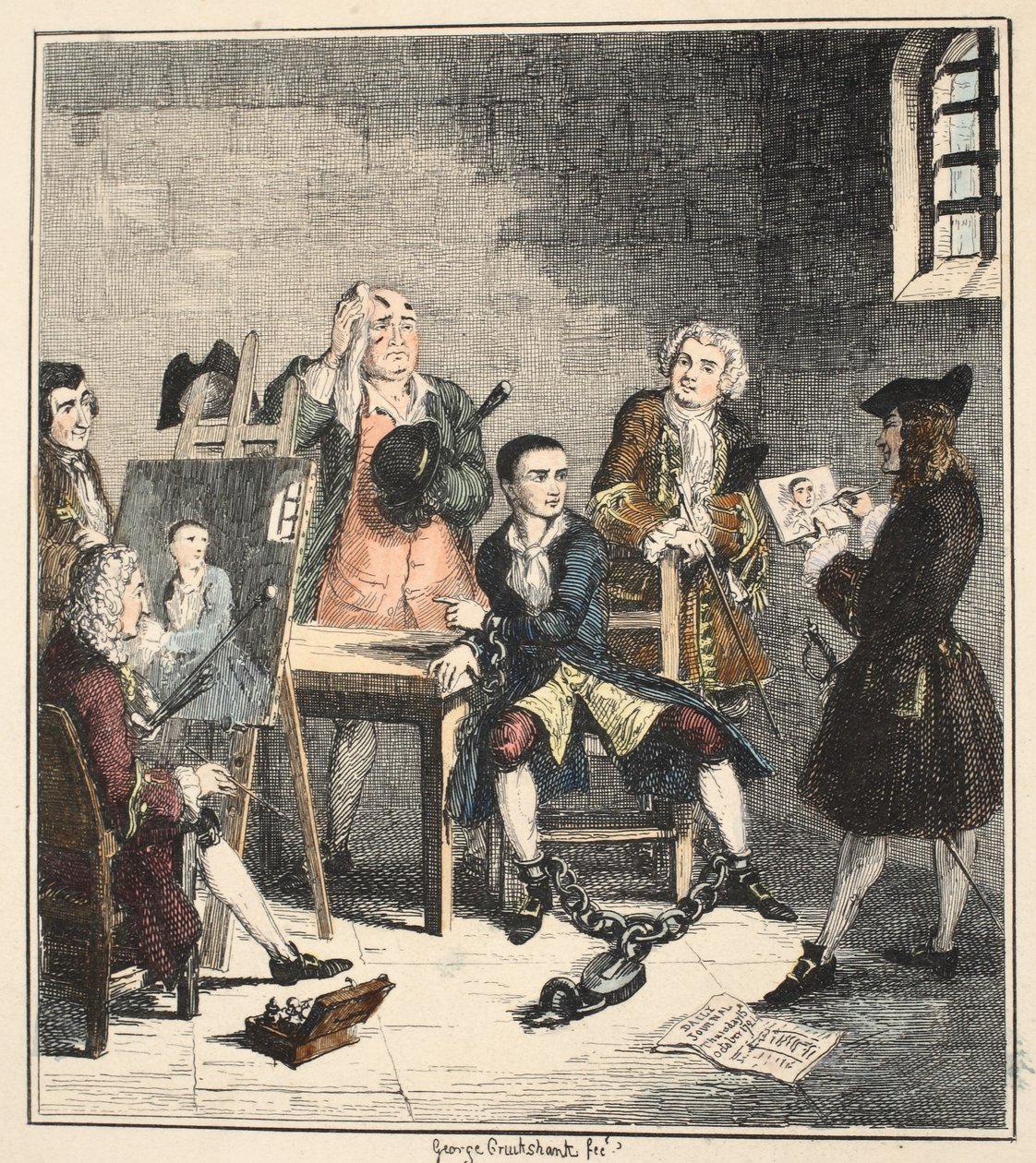 بورتريه ، رسم توضيحي من جاك شيبارد: رومانسية بقلم ويليام هاريسون أينسورث ، نُشر عام 1839 (النقش الملون يدويًا) بواسطة جورج كروكشانك