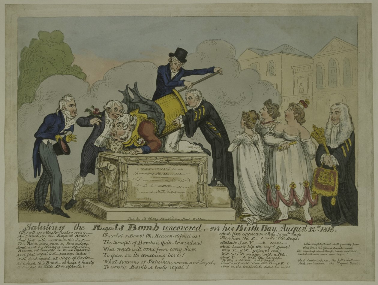قنبلة ريجنت ، 1816 (النقش الملون) بواسطة جورج كروكشانك