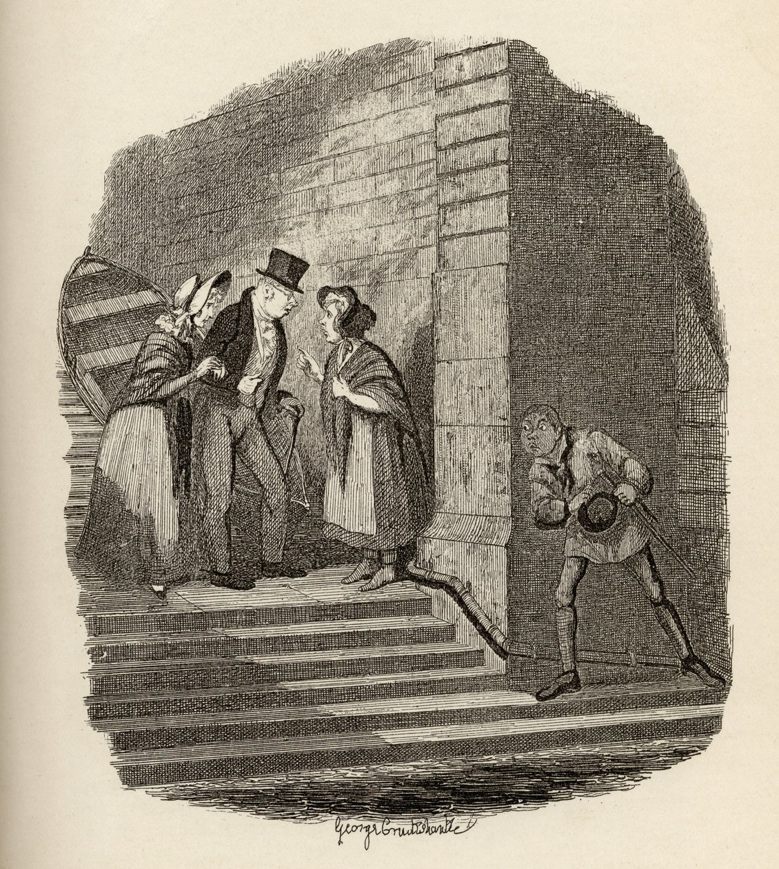 الاجتماع ، من "مغامرات أوليفر تويست" بقلم تشارلز ديكنز (1812-1870) 1838 ، نشره تشابمان أوند هول ، 1901 بواسطة جورج كروكشانك