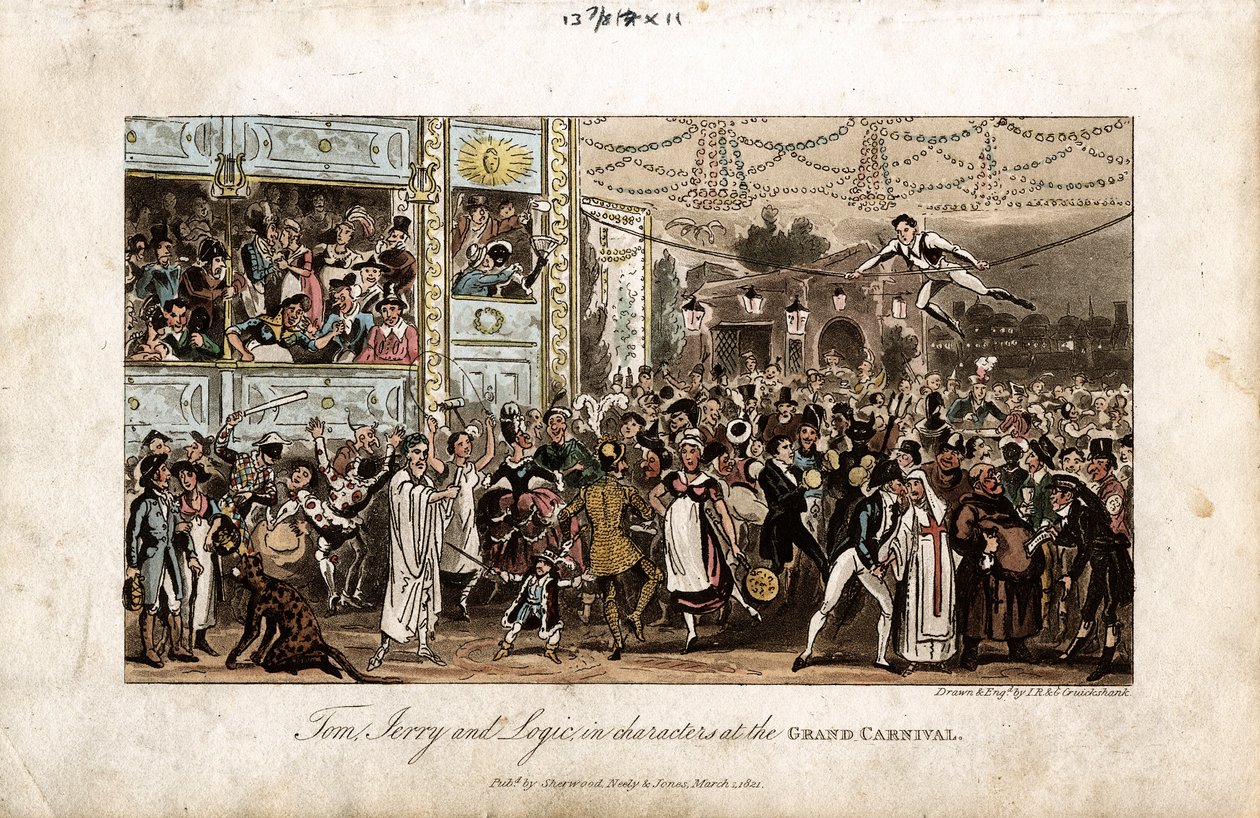 توم وجيري ولوجيك في الكرنفال الكبير 1821 بواسطة جورج كروكشانك