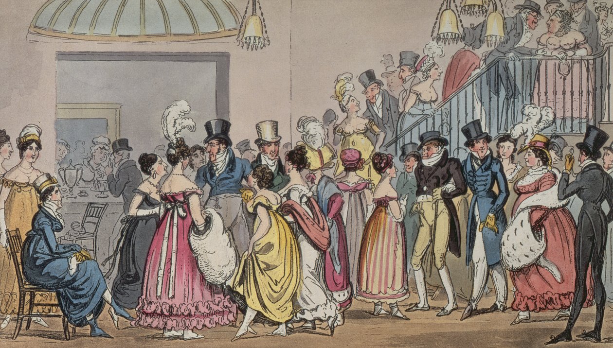 توم وجيري في الصالون في كوفنت غاردن ، من Life in London بقلم بيرس إيجان ، 1821 (ألوان مائية) بواسطة جورج كروكشانك