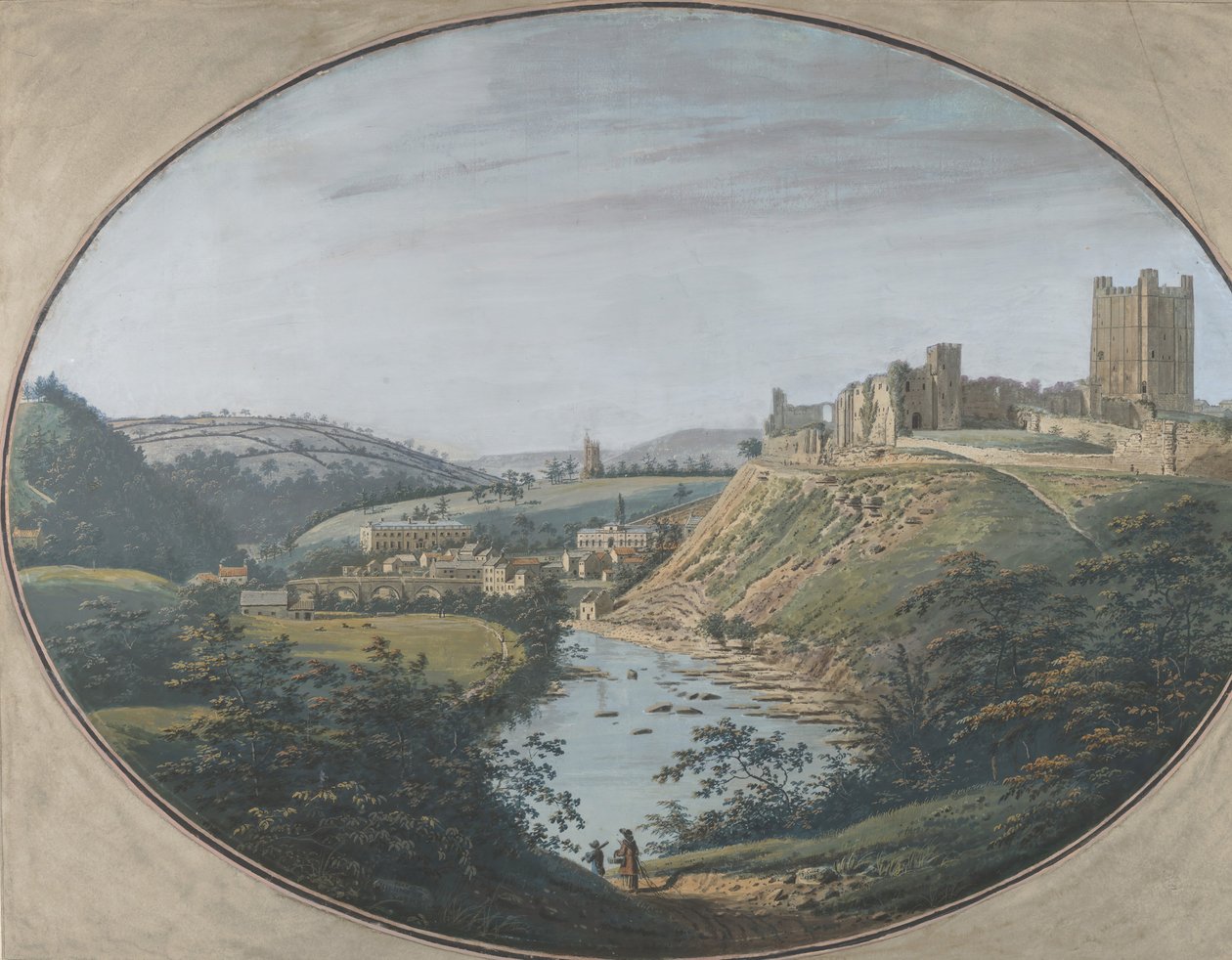 منظر لريتشموند ، يوركشاير ، إنجلترا ، 1788. بواسطة جورج كوي