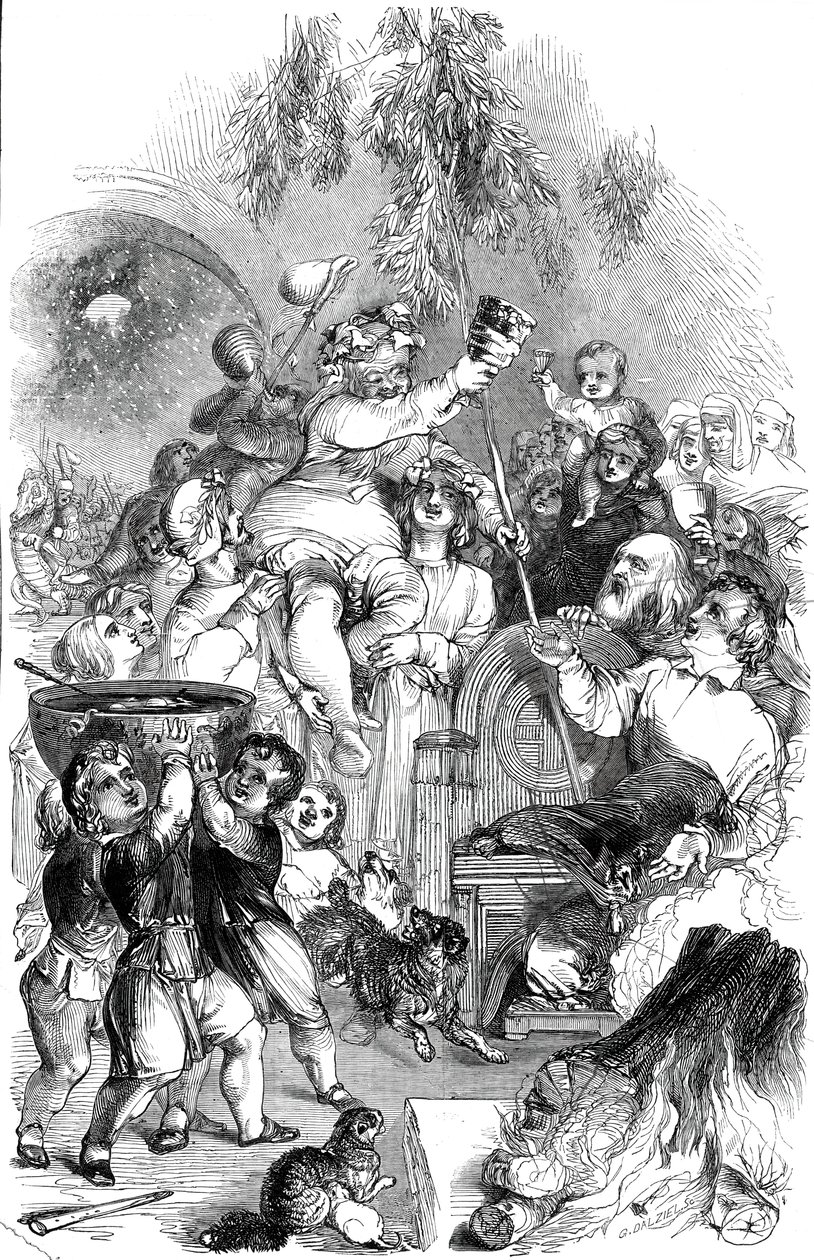 إحضار عيد الميلاد - رسمها ويليام هارفي ، 1845. بواسطة جورج دالزيل