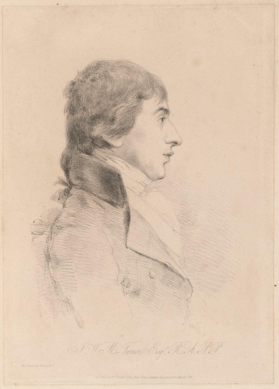 صورة ل J.M.W. Turner, R.A., c.1800 (نقش) بواسطة جورج دانس