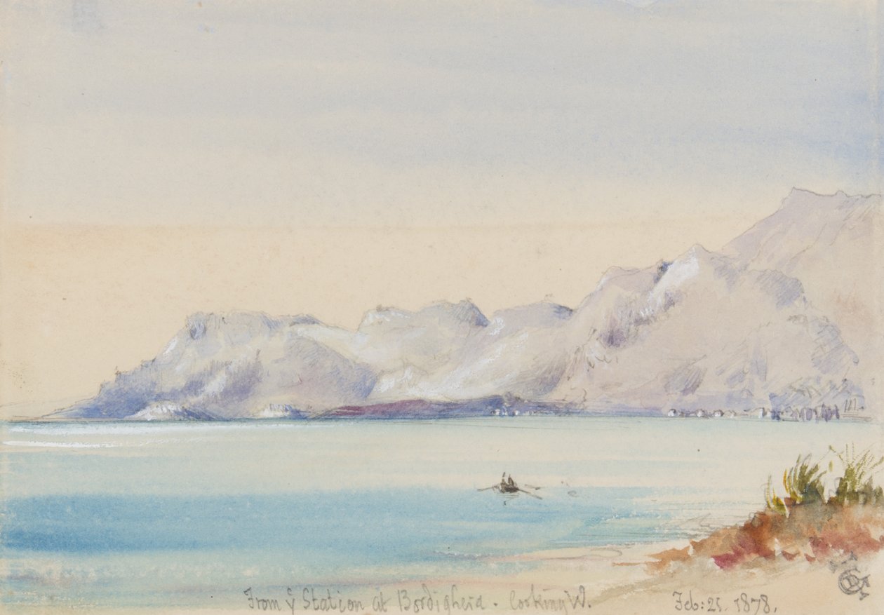 من المحطة في بورديغيرا ، باتجاه الغرب ، 25 فبراير 1878 (مرحاض على ورق) بواسطة جورج دوجلاس تينلينج