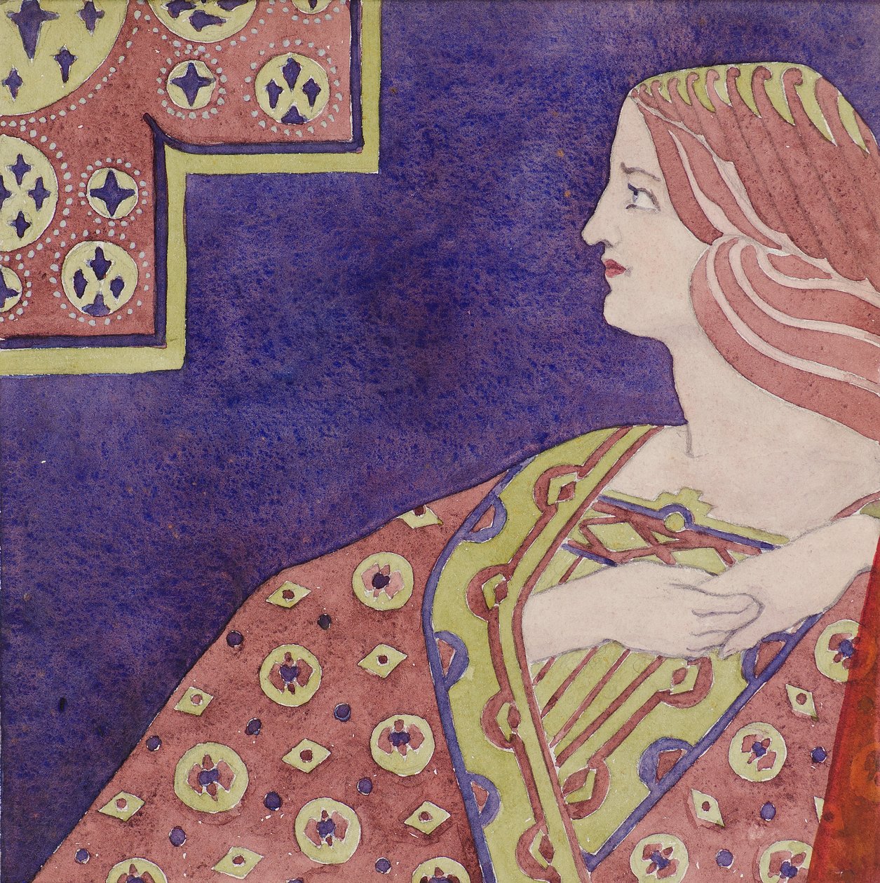 دراسة [للوحة زخرفية] ، حوالي 1898-1901 (ألوان مائية) بواسطة جورج داتش ديفيدسون