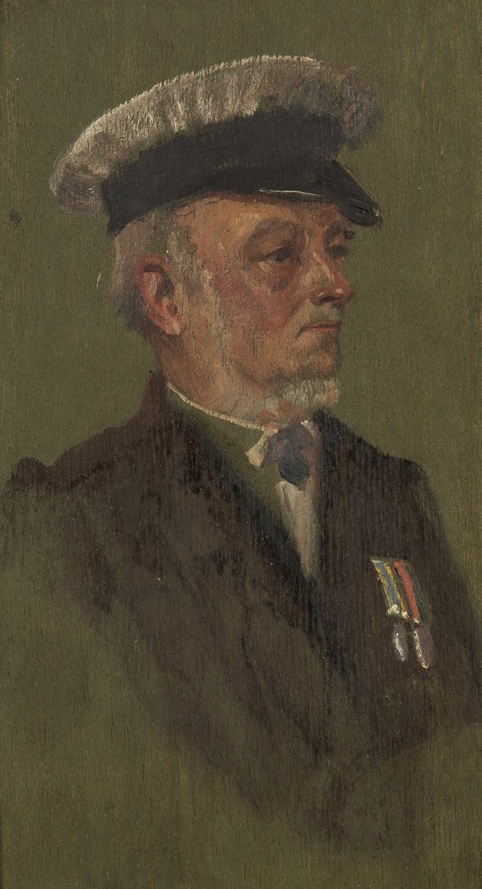 Portrait of G. Mills, L.T.C., c.1920 (oil on panel) بواسطة جورج إدموند بتلر