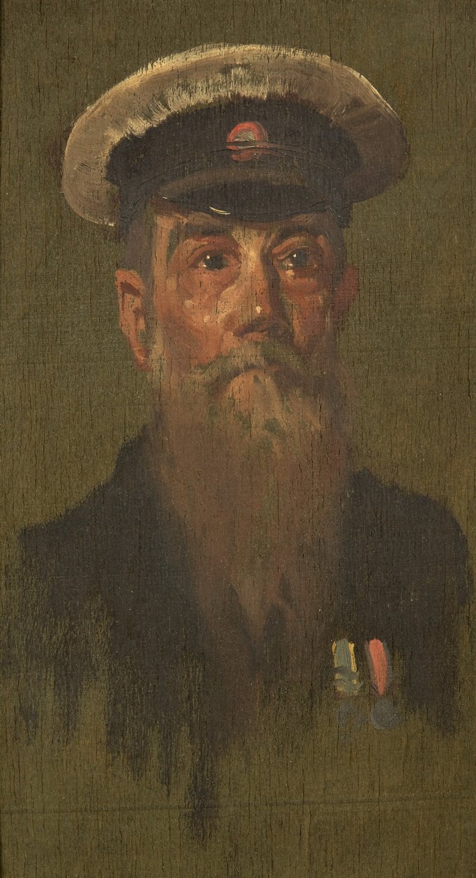Portrait of J. Brooks, 6th Dragoons, c. 1920 (oil on panel) بواسطة جورج إدموند بتلر