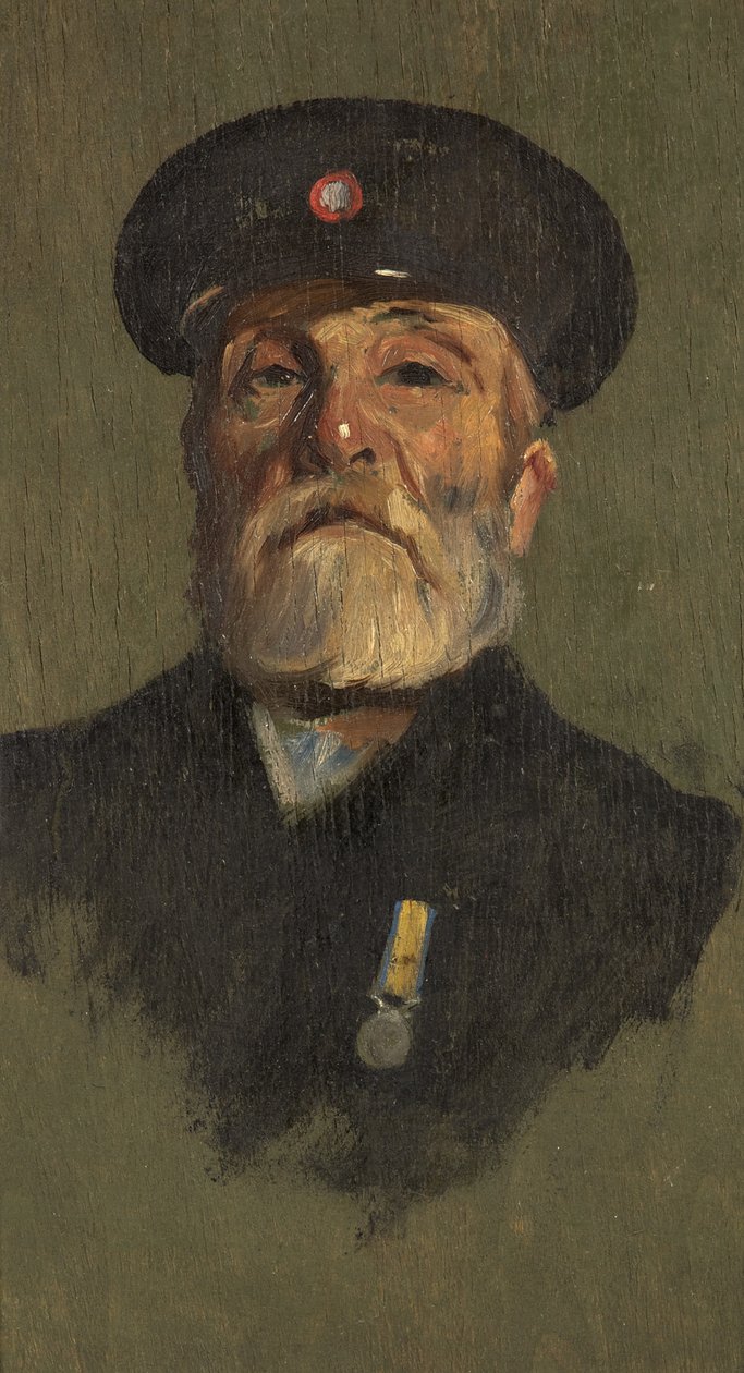 Portrait of J. Lasbury, R.M.L.I., c.1920 (oil on panel) بواسطة جورج إدموند بتلر