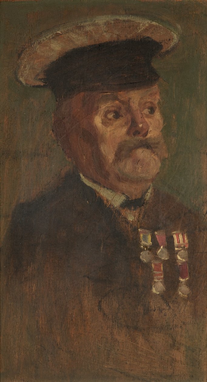 Portrait of J. Lennon, R.A., c. 1920 (oil on panel) بواسطة جورج إدموند بتلر