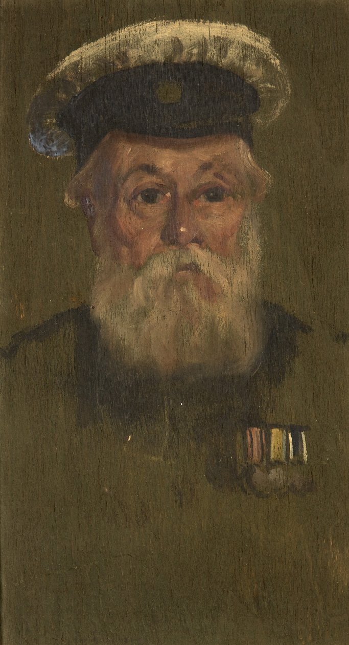 Portrait of W. H. McKegg, R.N., c.1920 (oil on panel) بواسطة جورج إدموند بتلر