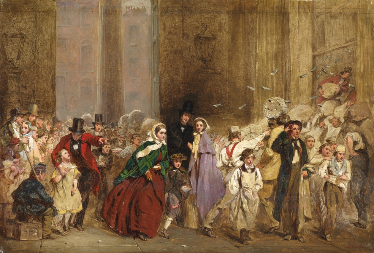 رسم تخطيطي لمكتب البريد العام ، دقيقة واحدة إلى ستة ، 1860 بواسطة جورج الجار هيكس