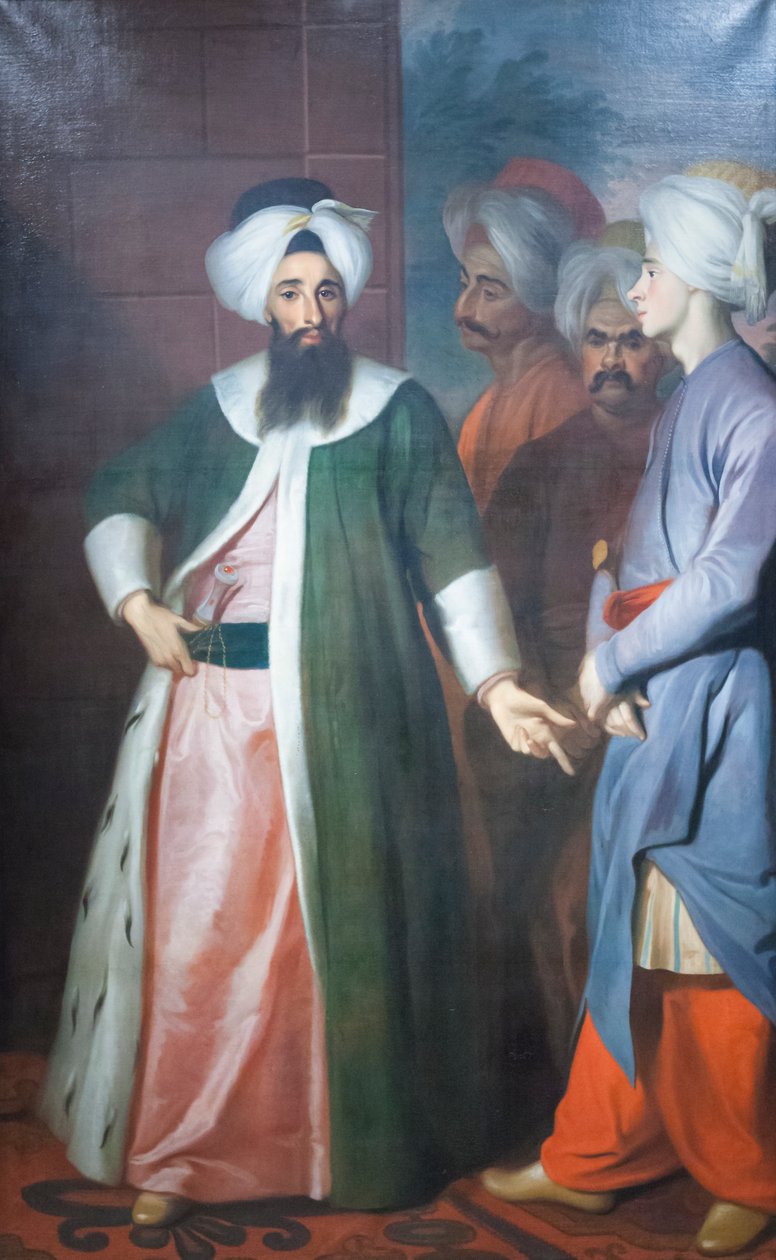 كوزبكجي مصطفى آغا وحاشيته ، حوالي عام 1727 (زيت على قماش) بواسطة جورج إنجلهاردت شرودر