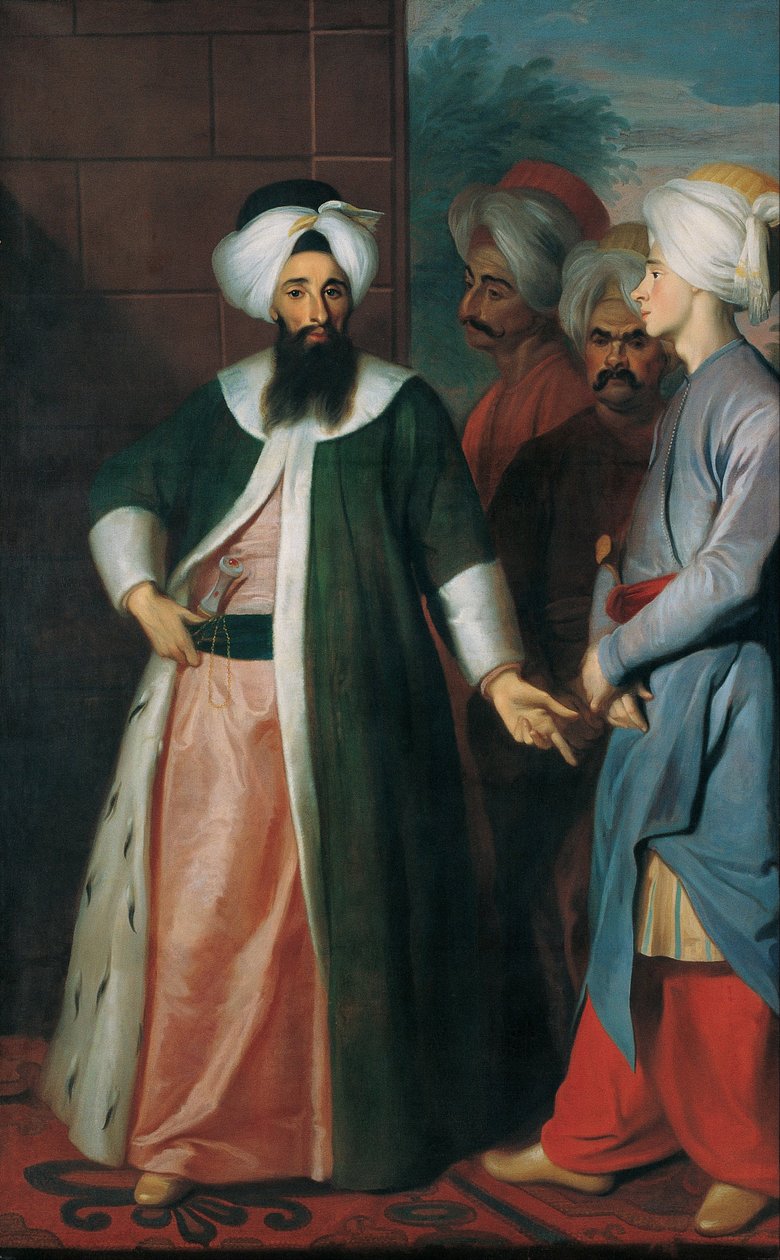 مصطفى آغا وحاشيته ، 1730s بواسطة جورج إنجلهاردت شرودر