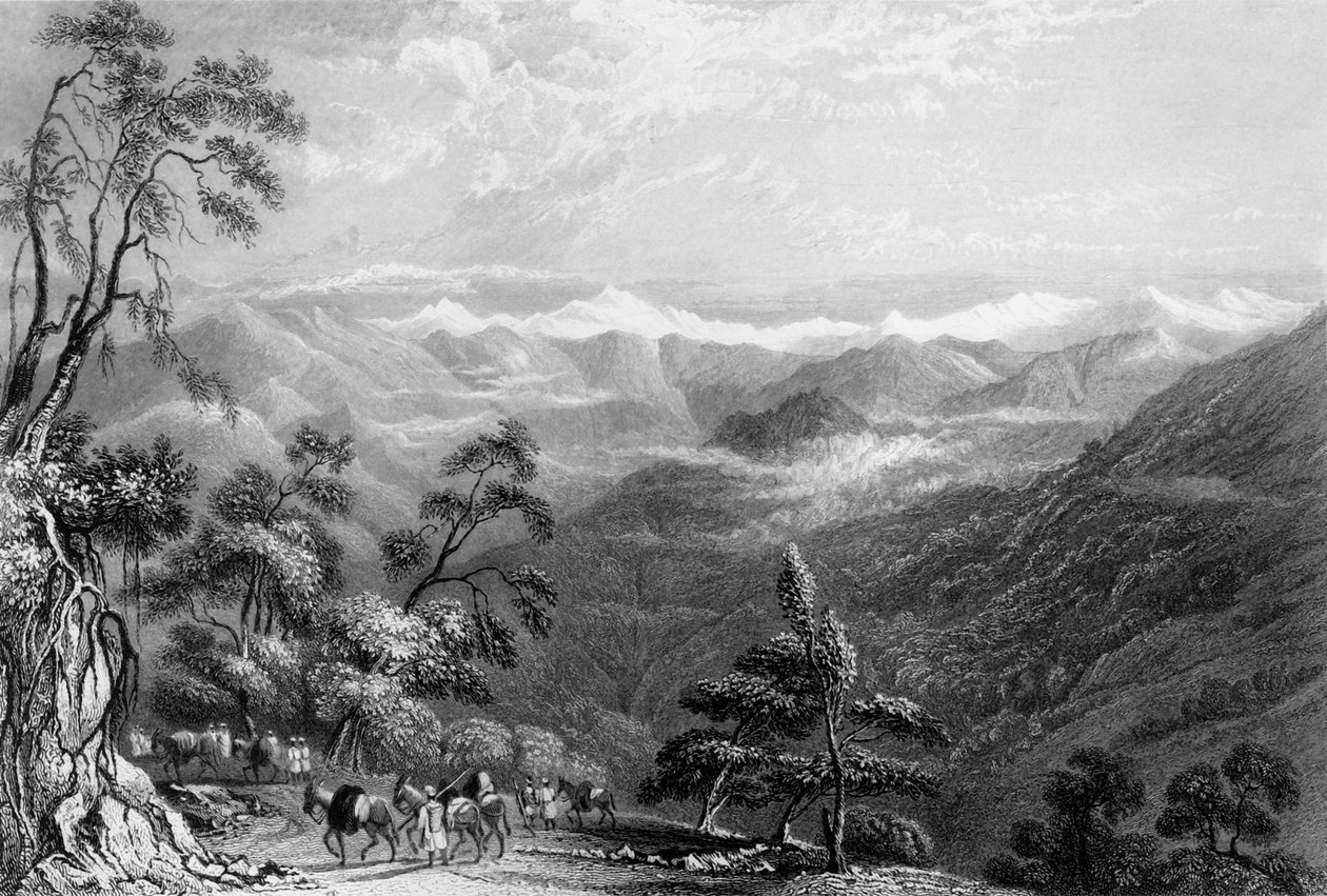 "Snowy Range ، من Landour" ، ١٨٣٨. بواسطة جورج فرانسيس وايت