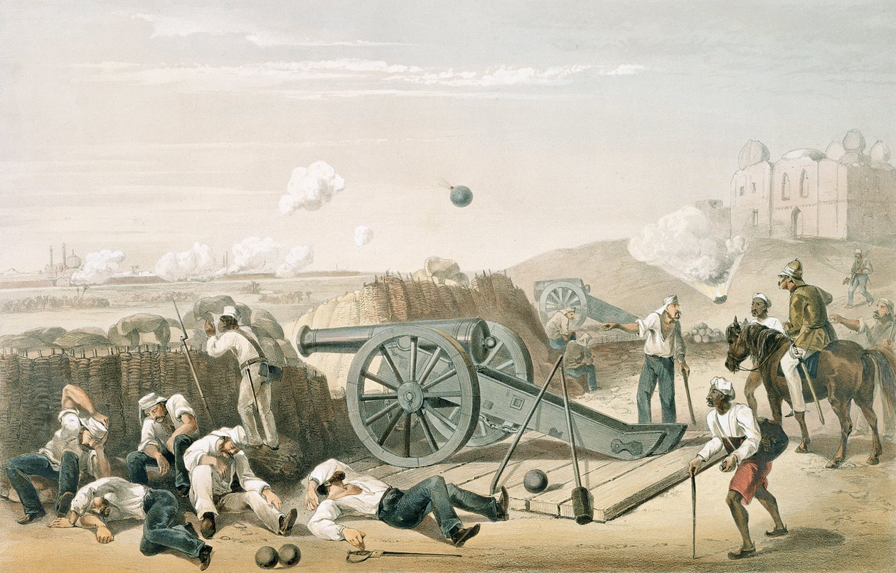 1781c8.Pl.15 يوم ثقيل في البطاريات ، من الحملة في الهند بواسطة جورج فرانكلين (بعد) أتكينسون