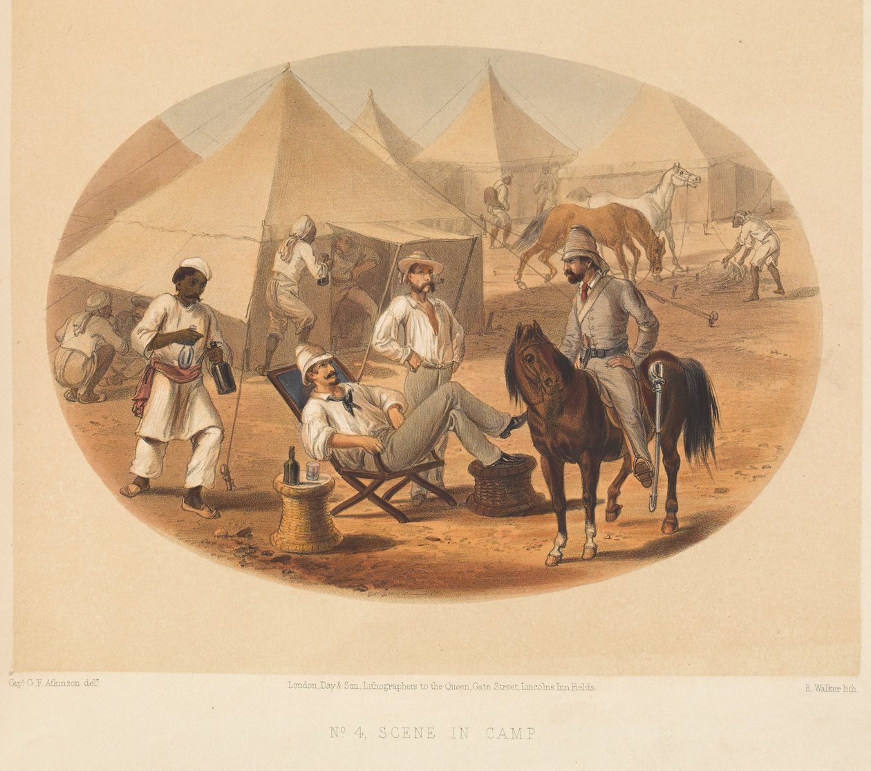 مشهد المخيم ، التمرد الهندي ، 1857-1858 حوالي بواسطة جورج فرانكلين أتكينسون