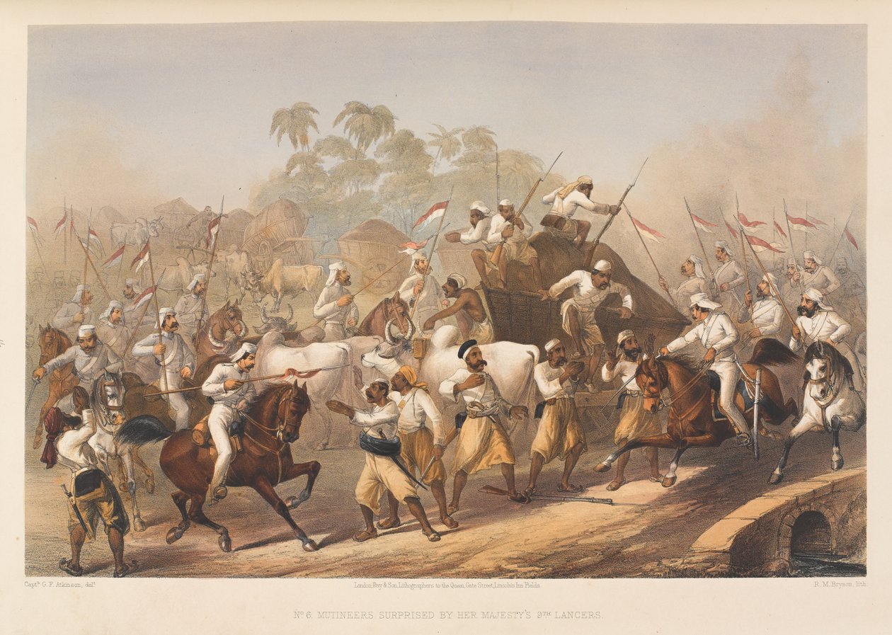 فاجأ المتمردون بجلالة لانسر التاسعة ، 1857 بواسطة جورج فرانكلين أتكينسون