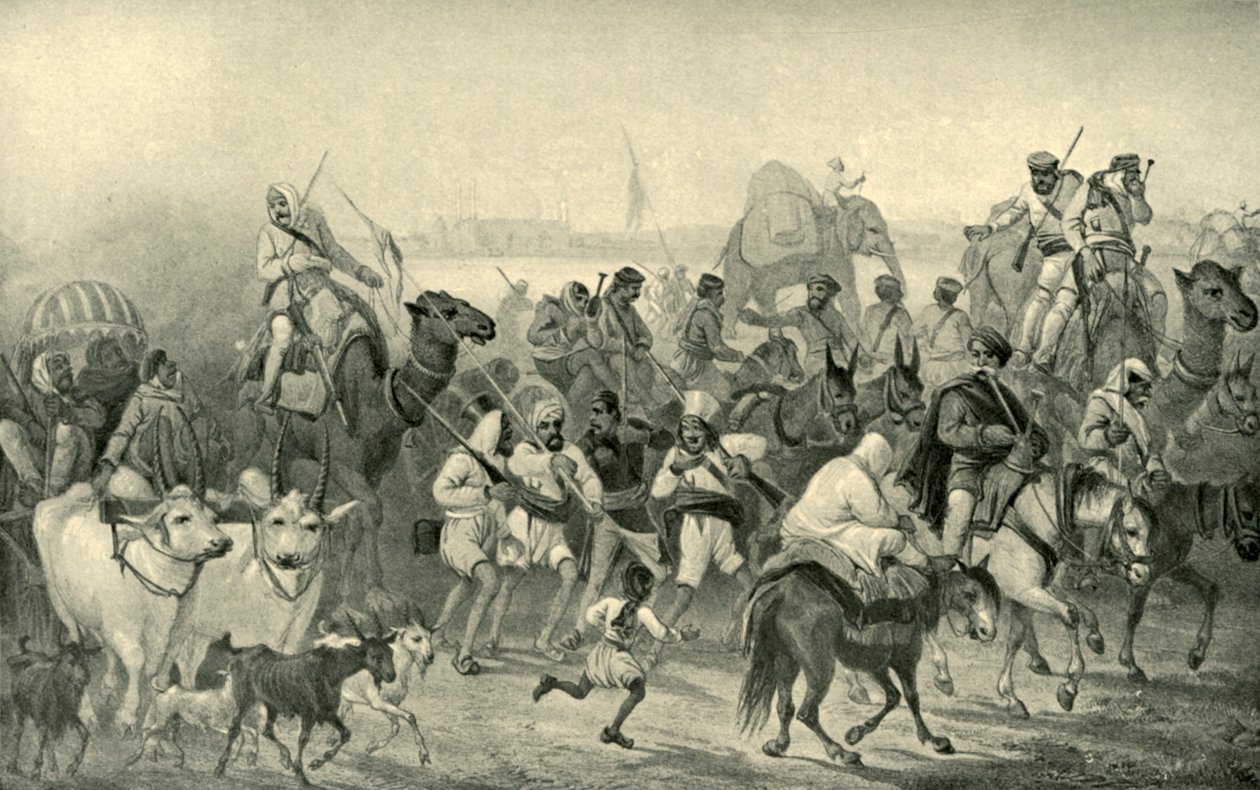 المساعدون الأصليون على عجل إلى دلهي ، c1850s ، 1901. بواسطة جورج فرانكلين أتكينسون