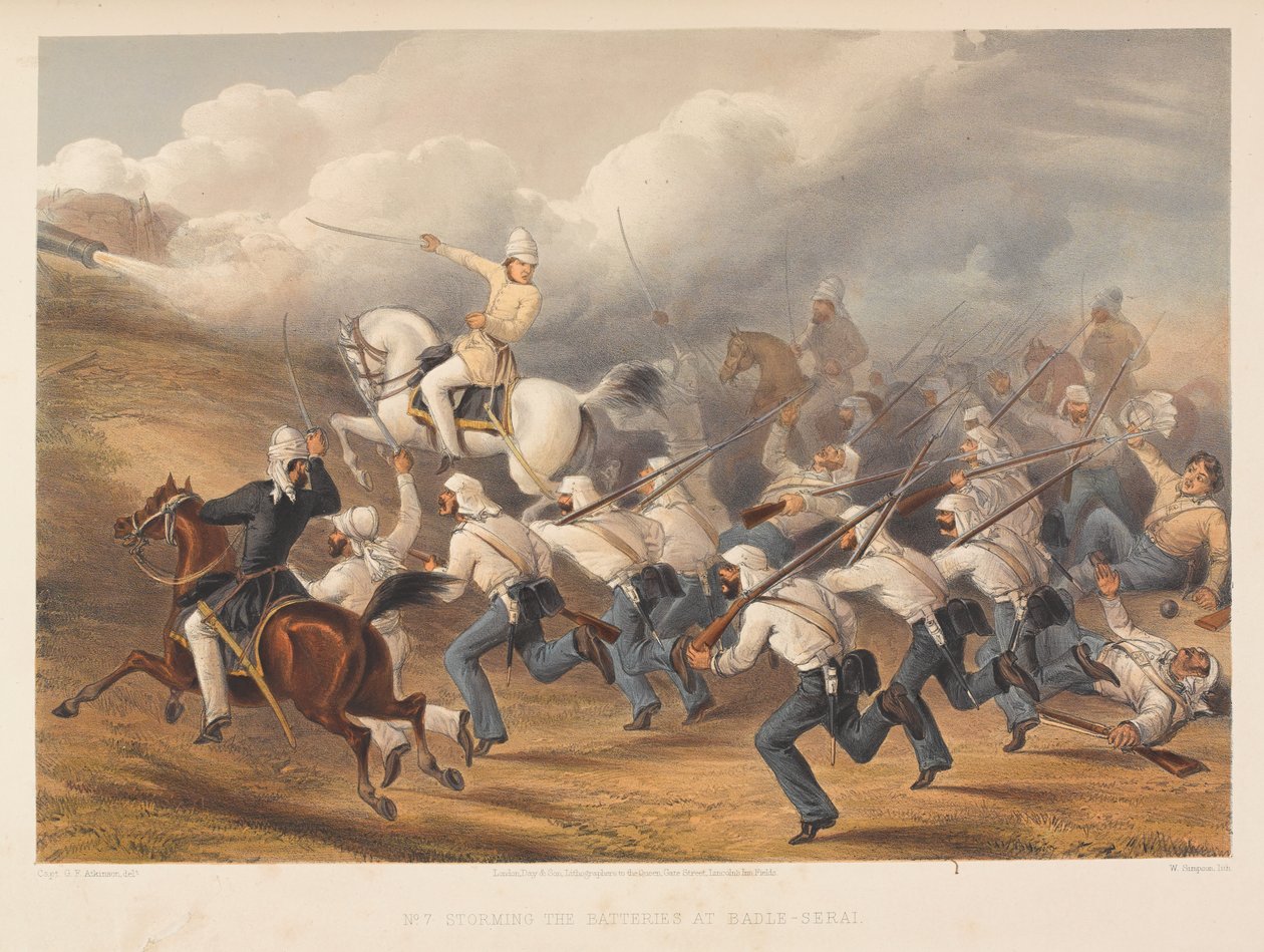 اقتحام البطاريات في Badle-Serai ؟، 1857 بواسطة جورج فرانكلين أتكينسون