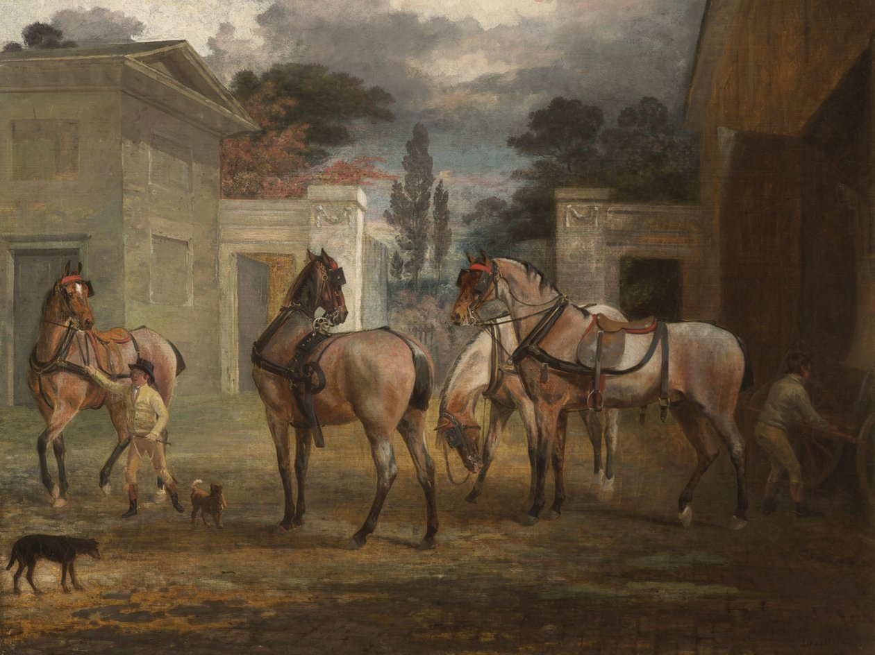 أربعة خيول روان مع اثنين من العرسان ، 1792 بواسطة جورج جارارد