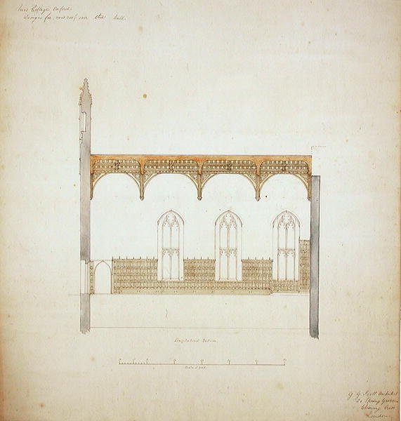 New College Oxford: تصميم لسقف القاعة الجديدة بواسطة جورج جيلبرت سكوت