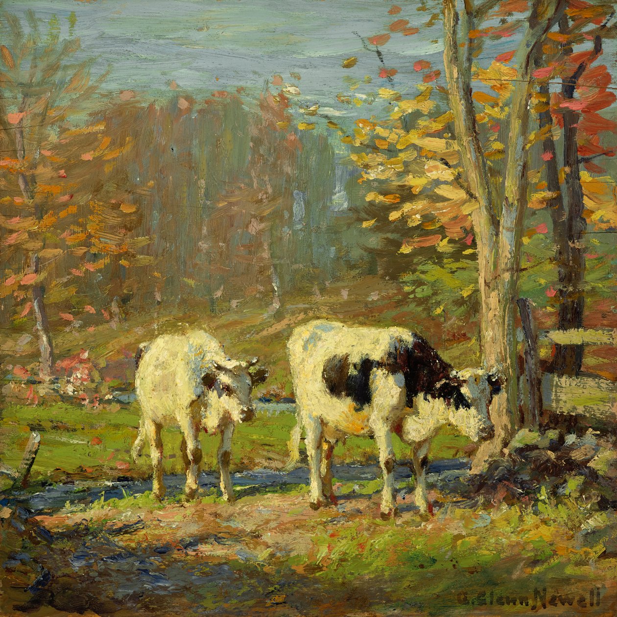 The Lane to the Brook (زيت على لوح) بواسطة جورج جلين نيويل