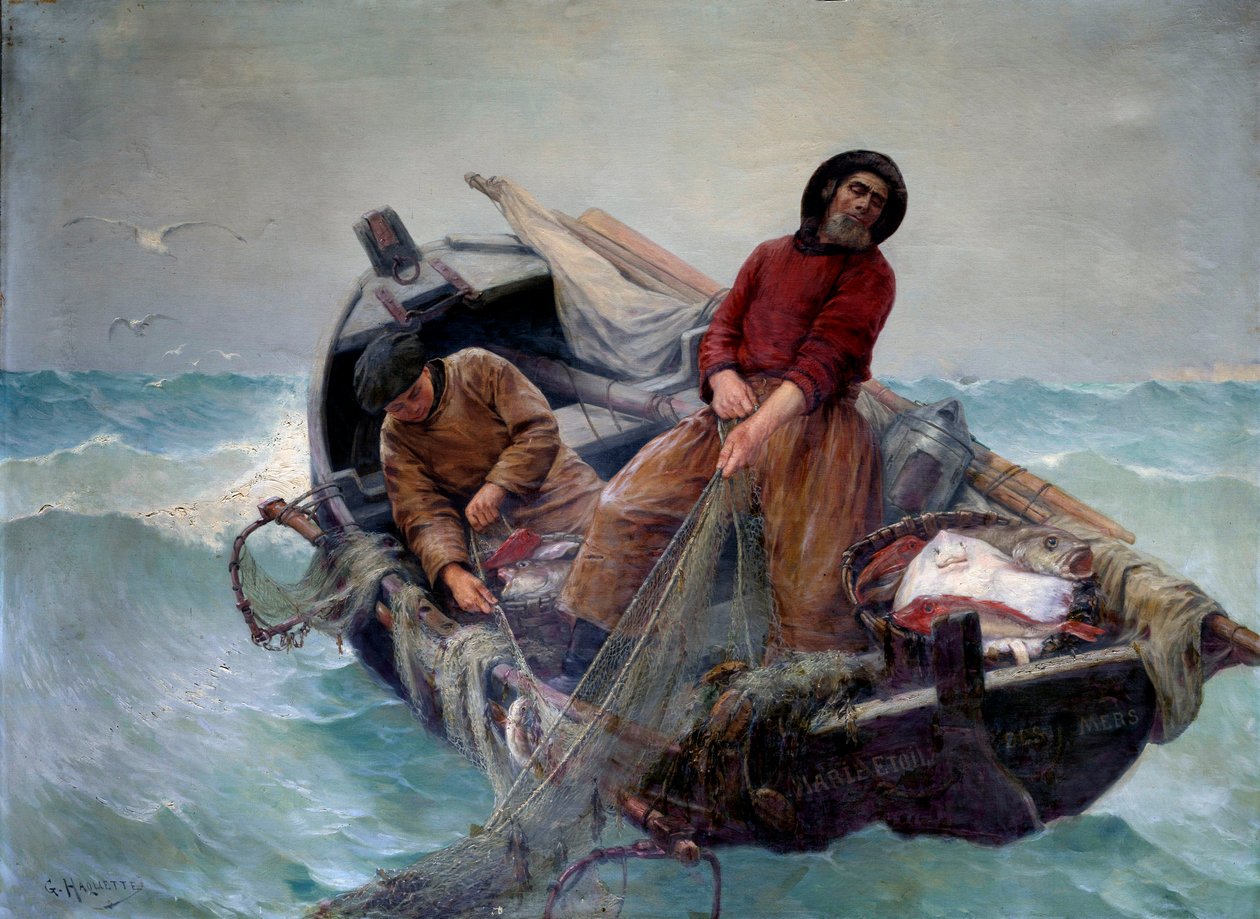الصيد في عرض البحر. لوحة لجورج هوكيت (1854-1906) بواسطة جورج هاكيت